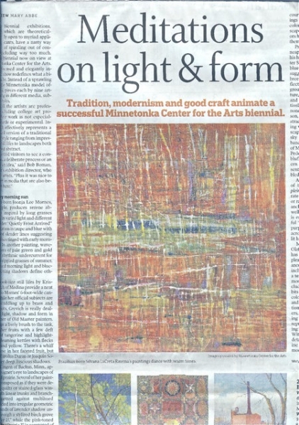 Works featured in the Star Tribune Newspaper by Silvana LaCreta Ravena